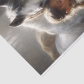 Meisje dat Witte Paard Knuffelt Decoupage Tissuepapier (Detail)
