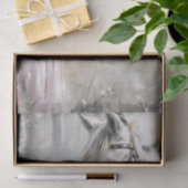Meisje dat witte paard kust decoupage tissuepapier (Geschenk)