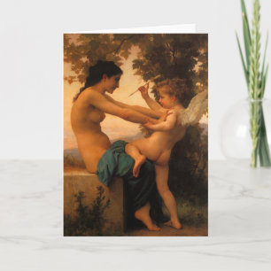 Meisje dat zich verdedigt tegen Cupido door Bougue Kaart
