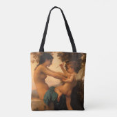 Meisje dat zich verdedigt tegen Cupido door Bougue Tote Bag (Achterkant)