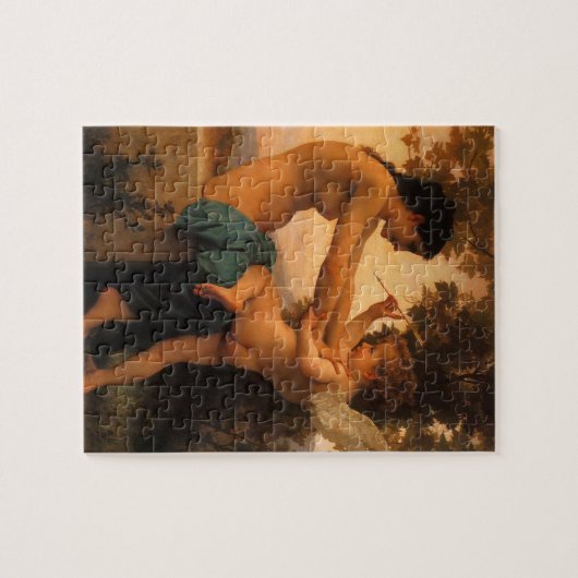 Meisje dat zichzelf verdedigt tegen Cupid door Bou Legpuzzel (Horizontaal)