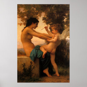 Meisje dat zichzelf verdedigt tegen Cupido door Bo Poster