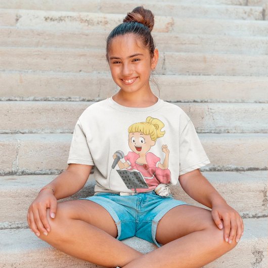 Meisje dat zingt t-shirt
