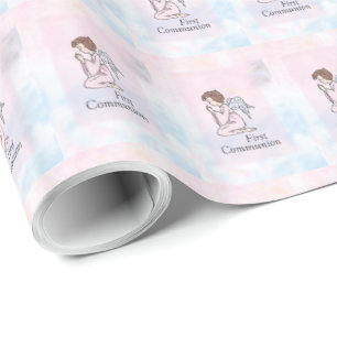 Meisje, de Eerste Engel van de Heilige Communie Cadeaupapier