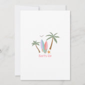 Meisje De Grote Surfen 1e Verjaardagsfeest Kaart (Achterkant)