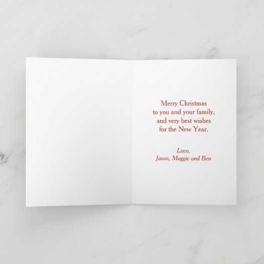 Meisje Decorating Tree Custom Kerstmis Feestdagen Kaart (Binnen)