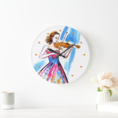 Meisje die de viool spelen grote klok (Huis)