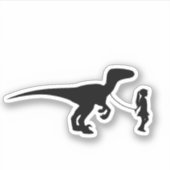 Meisje die Haar Huisdier Dinosaurus Grappig Gag Gi Sticker (Voorkant)