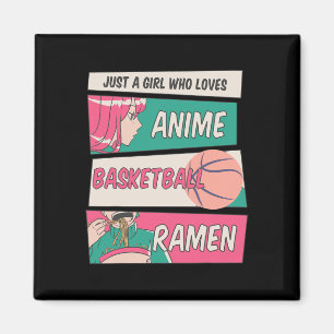 Meisje die houdt van anime basketbal en Ramen Kawa Magneet