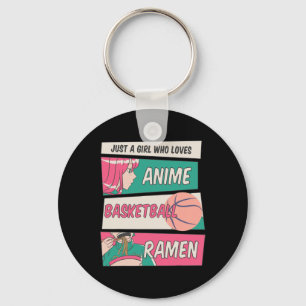 Meisje die houdt van anime basketbal en Ramen Kawa Sleutelhanger