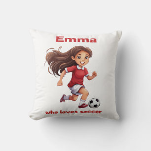 Meisje die houdt van voetbal met jouw naam kussen