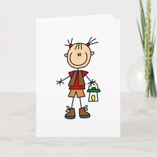 Meisje die met de Kaart van de Lantaarn kamperen (Voorkant)