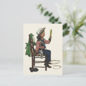 meisje die op Mirror lijkt. Ze is zo groot. Briefkaart (Staand voorkant)