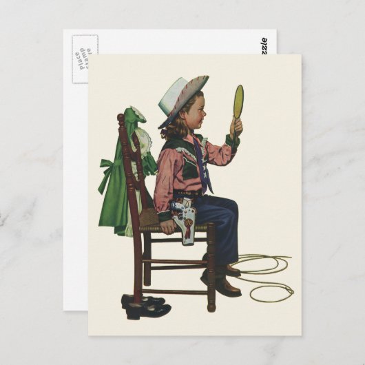 meisje die op Mirror lijkt. Ze is zo groot. Briefkaart (Voorkant / Achterkant)