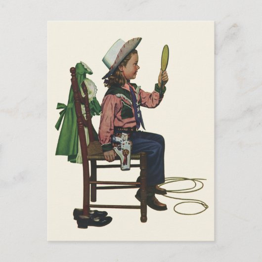 meisje die op Mirror lijkt. Ze is zo groot. Briefkaart (Voorkant)