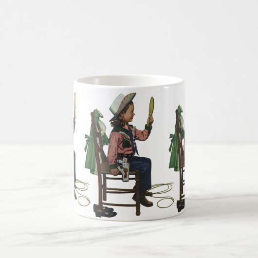 meisje die op Mirror lijkt. Ze is zo groot. Koffiemok (Center)