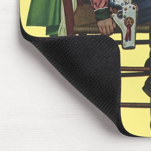  meisje die op Mirror lijkt. Ze is zo groot. Muismat (Hoek)