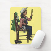 meisje die op Mirror lijkt. Ze is zo groot. Muismat (Met muis)