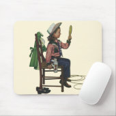 meisje die op Mirror lijkt. Ze is zo groot. Muismat (Met muis)