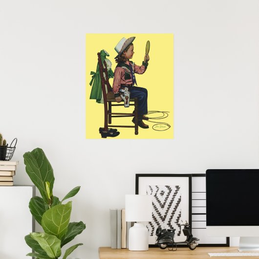  meisje die op Mirror lijkt. Ze is zo groot. Poster (Thuiskantoor)