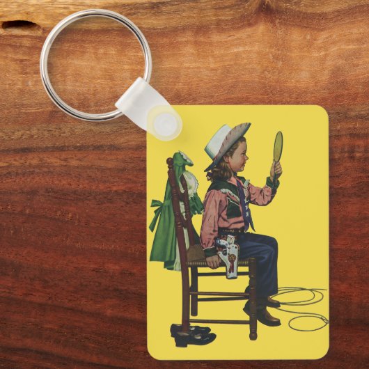 meisje die op Mirror lijkt. Ze is zo groot. Sleutelhanger (Voorkant)