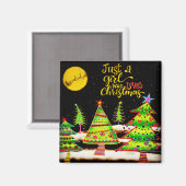 Meisje die van Kerstmisinspiratie houdt Magneet (Voorkant / Achterkant)