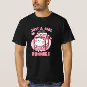 MEISJE DIE VAN STRAWBERRY MILK BUNNIES HOUDT T-SHIRT (Voorkant)