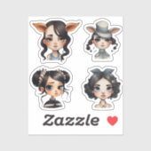 Meisje Dierenvriend Sticker (Vel)