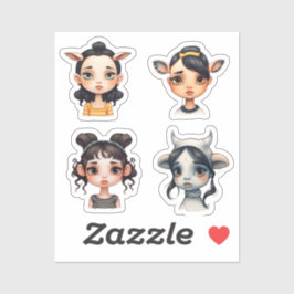 Meisje Dierenvriend Sticker