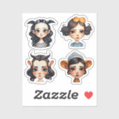 Meisje Dierenvriend Sticker (Vel)