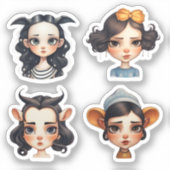 Meisje Dierenvriend Sticker (Voorkant)