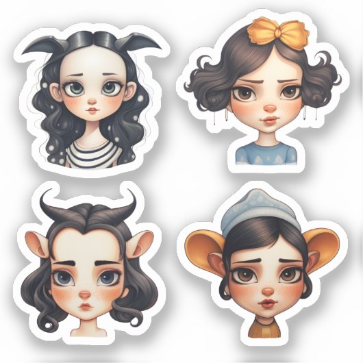 Meisje Dierenvriend Sticker (Voorkant)