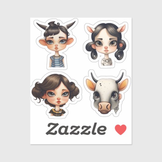 Meisje Dierenvriend Sticker (Vel)