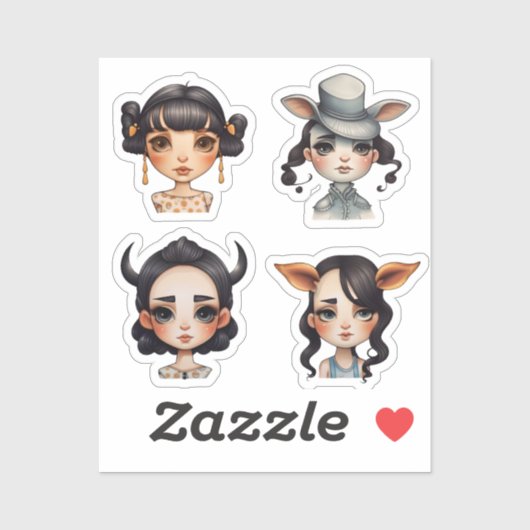 Meisje Dierenvriend Sticker (Vel)