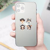 Meisje Dierenvriend Sticker (Telefoon)