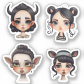 Meisje Dierenvriend Sticker (Voorkant)