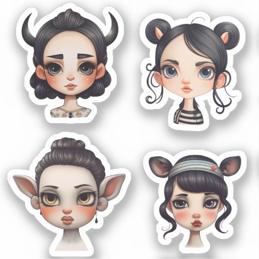 Meisje Dierenvriend Sticker (Voorkant)