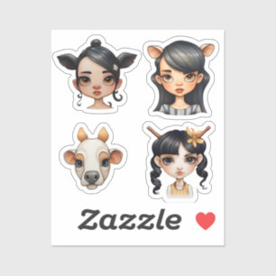 Meisje Dierenvriend Sticker
