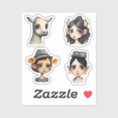 Meisje Dierenvriend Sticker (Vel)