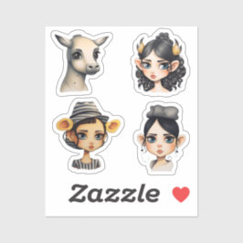 Meisje Dierenvriend Sticker