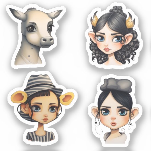 Meisje Dierenvriend Sticker (Voorkant)