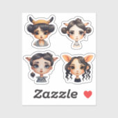 Meisje Dierenvriend Sticker (Vel)