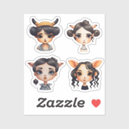 Meisje Dierenvriend Sticker