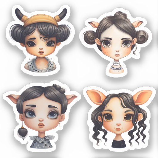 Meisje Dierenvriend Sticker (Voorkant)