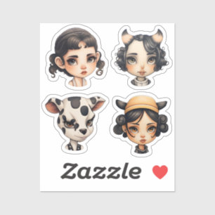 Meisje Dierenvriend Sticker