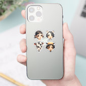 Meisje Dierenvriend Sticker (Telefoon)