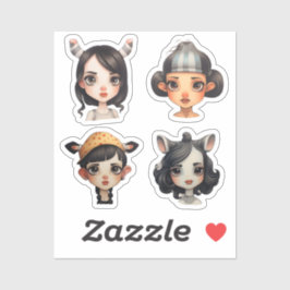 Meisje Dierenvriend Sticker