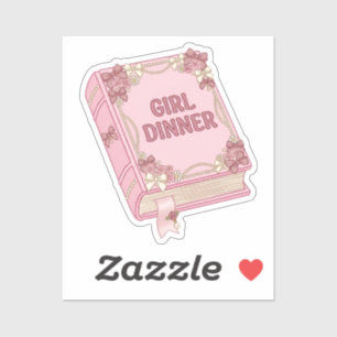Meisje Diner Roze Coquette Boek Esthetisch Leuk Bo Sticker
