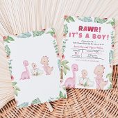 Meisje Dinosaur Baby Shower Kaart
