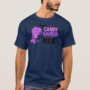 Meisje Dinosaur Halloween Outfit Roze Paarse Candy T-shirt